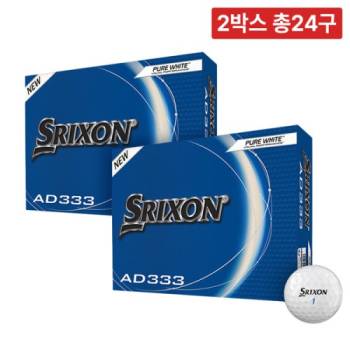 2박스 총24구/ 스릭슨 NEW AD333 2피스 골프공 비거리 저압축 비주얼 퍼포먼스 골프볼 12구