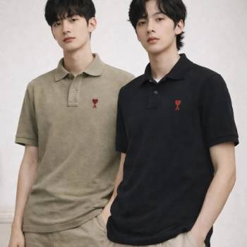 요즘 핫한 대세 브랜드❤️ [아미] 남성 스몰하트 패치 PK 반팔 카라티셔츠