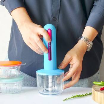 [데코아르] 멜로우 비비드 무선 글라스 초퍼 (메인용기 1개,서브용기 3개,보관뚜껑 4개)