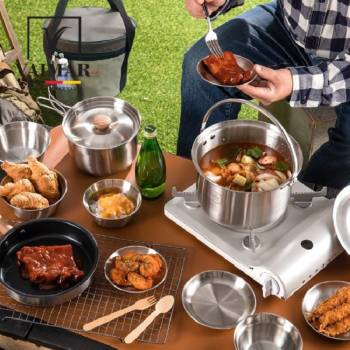 바이마르 뉴본 스텐삼중바닥 냄비 캠핑풀세트