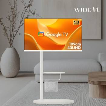 [와이드무빙뷰] 뷰 구글 삼탠바이미 세트 43인치 UHD 이동식 스탠딩 TV