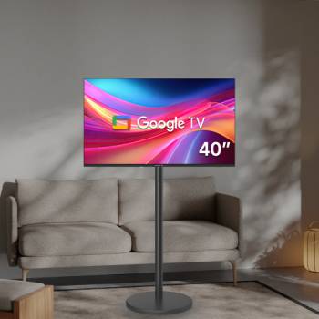 [와이드무빙뷰] 뷰 구글 삼탠바이미 세트 40인치 FHD 이동식 스탠딩 TV(블랙, 화이트 택1)