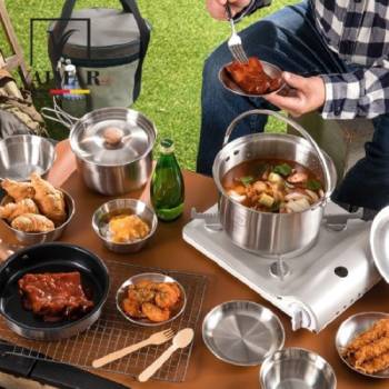 바이마르 뉴본 스텐삼중바닥 냄비 캠핑풀세트