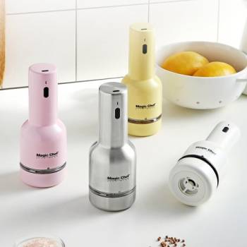 [매직쉐프] 전동 그라인더 후추 소금 깨갈이 통후추  분쇄기 충전식 3in1 풀세트(실버)+깨 프로핏