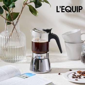 [리큅] 캠핑용 휴대용 240ml 강화유리 스테인리스 모카포트 LMP-GS240