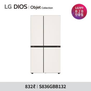 [LG] 디오스 AI 오브제컬렉션 냉장고 (양문형 매직스페이스 베이지 832L)  S836GBB132