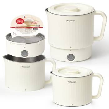 [위즈웰] 올스테인리스 접이식 전기포트 1L 커피포트 휴대용 여행용 라면포트 듀얼전압