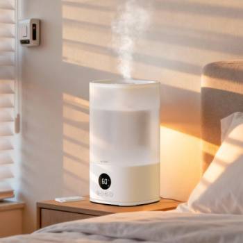 [카프] LED 습도표시 분리형 통세척 4L 대용량 무드등 부분가열식 가습기 KF-HM120